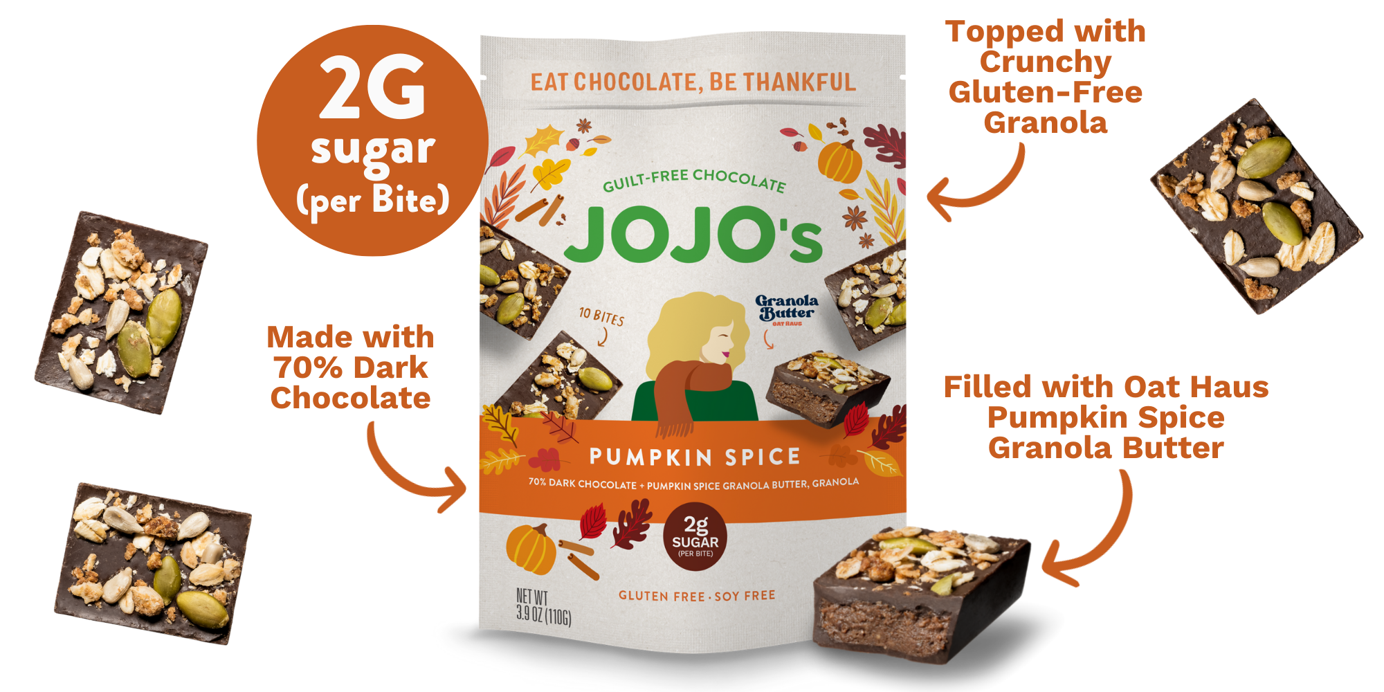Pumpkin Spice Bites JOJO's Chocolate